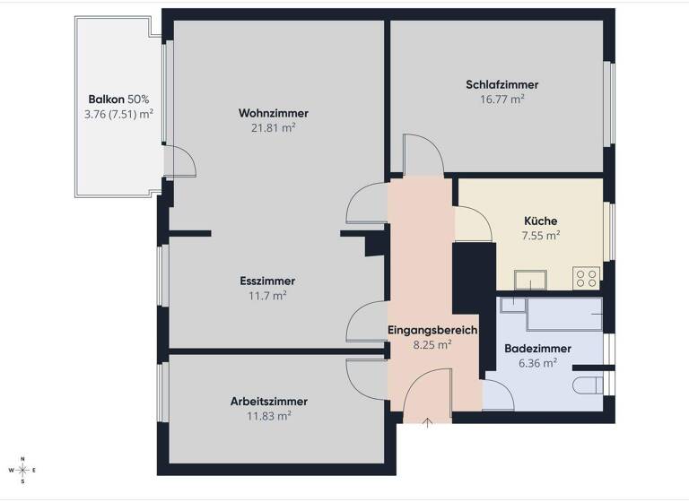 Wohnung zum Kauf 385.000 € 3,5 Zimmer 89 m² 3. Geschoss Darmstadt 64283