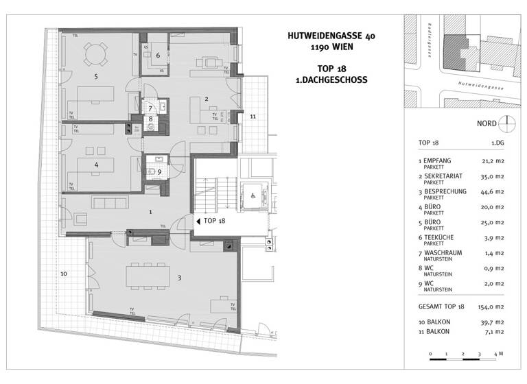 Bürofläche zur Miete 16 € 154 m² Bürofläche Wien 1190