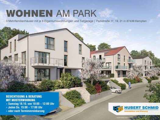 Wohnung zum Kauf - Neubau provisionsfrei 849.000 € 3 Zimmer 106,9 m² 2. Geschoss Parkstraße 21 Kempten Kempten (Allgäu) 87439