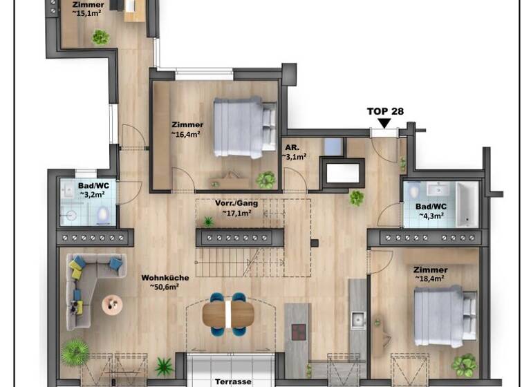 Wohnung zum Kauf - Erstbezug 1.299.000 € 4 Zimmer 130,6 m² Wien 1040