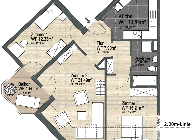 Maisonette zum Kauf 257.000 € 4 Zimmer 86 m² Sandkamp 38442