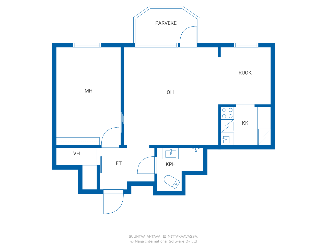 Studio zum Kauf 298.000 € 2 Zimmer 43 m²<br/>Wohnfläche 1.<br/>Geschoss Isokaari 12 Helsinki 00200