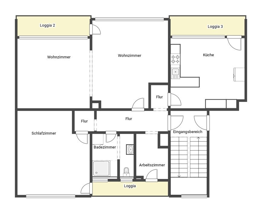 Wohnung zum Kauf 490.000 € 3,5 Zimmer 125,3 m²<br/>Wohnfläche 2.<br/>Geschoss Baden-Baden - Kernstadt Baden-Baden 76530