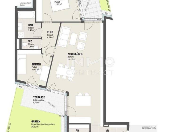 Wohnung zum Kauf - Erstbezug 396.855 € 3 Zimmer 88,2 m² Ulrichskirchen 2122