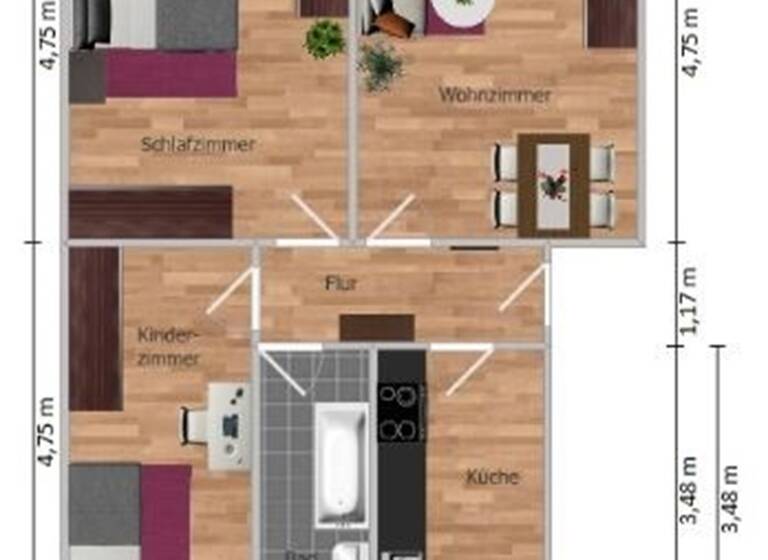 Wohnung zur Miete 460 € 3 Zimmer 61,1 m² EG Heinrichstraße 4 Spremberg 03130