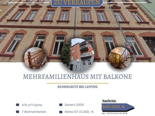 Mehrfamilienhaus zum Kauf 650.000 € 19 Zimmer 470 m² 329 m² Grundstück Schkeuditz Schkeuditz 04435