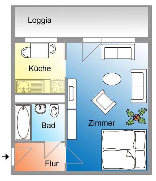 Wohnung zur Miete 206 € 1 Zimmer 36,1 m²<br/>Wohnfläche 5.<br/>Geschoss Wolfenbütteler Straße 3 Halberstadt Halberstadt 38820