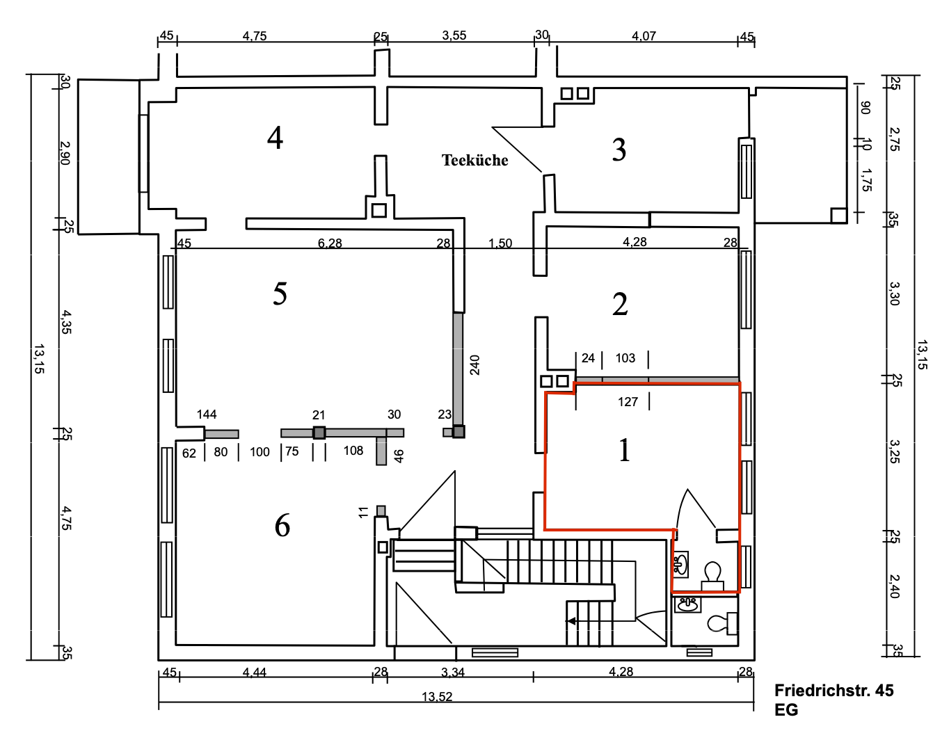 Bürofläche zur Miete provisionsfrei 170 € 1 Zimmer 15 m²<br/>Bürofläche Friedrichstraße 45 Paderborn - Kernstadt Paderborn 33102