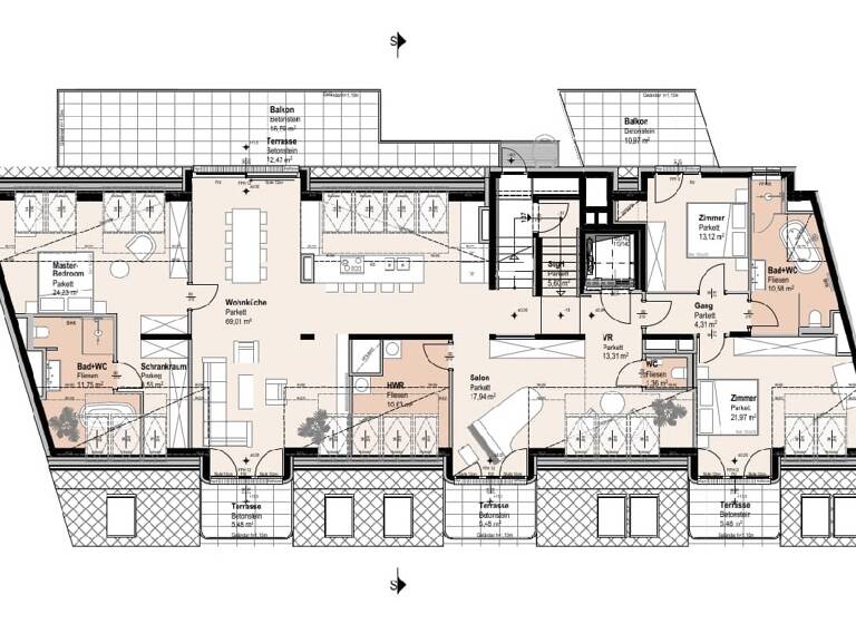 Wohnung zum Kauf 2.490.000 € 4 Zimmer 214,1 m² 2. Geschoss Siebenbrunnengasse 44 Wien 1050