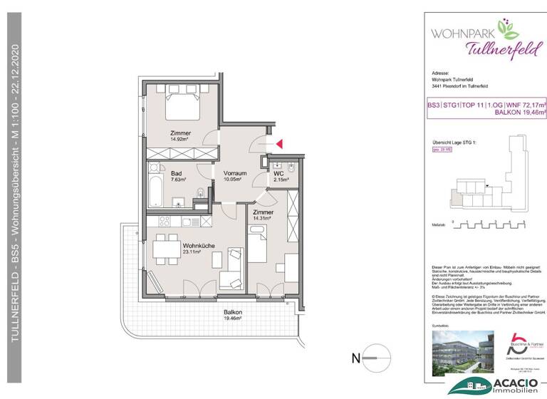 Wohnung zur Miete 780 € 3 Zimmer 72,2 m² 1. Geschoss Pixendorf 3451