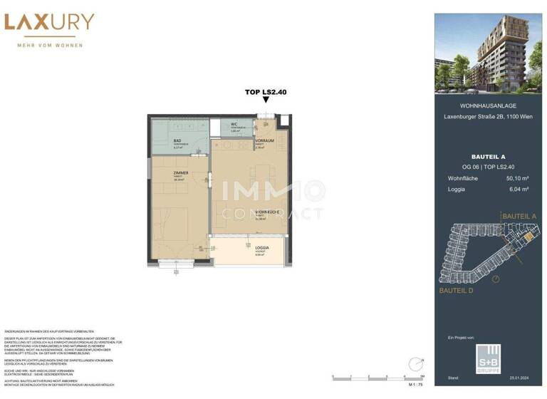Wohnung zum Kauf - Erstbezug provisionsfrei 380.000 € 2 Zimmer 50,1 m² Wien 1100