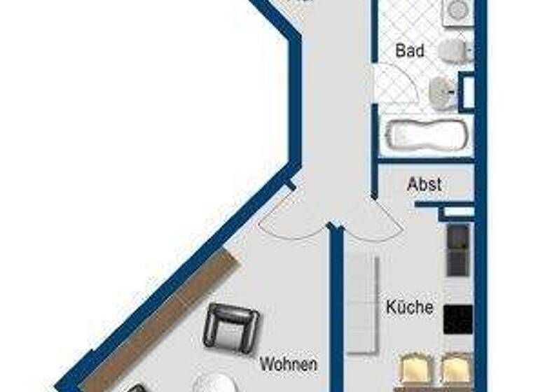 Wohnung zur Miete 552 € 2 Zimmer 61,3 m² 1. Geschoss frei ab 08.03.2026 Douquestr. 19 Lützel Koblenz 56070