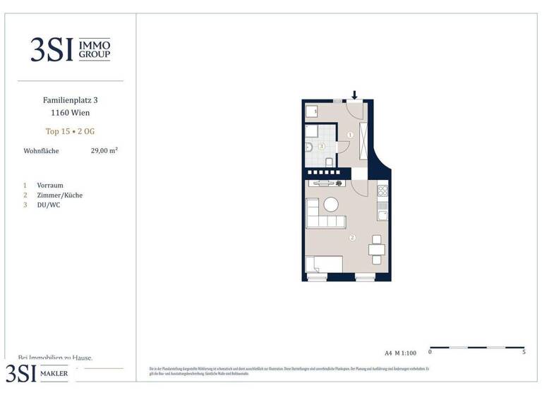 Studio zum Kauf 159.000 € 1 Zimmer 29 m² 2. Geschoss Familienplatz 3 Wien 1160