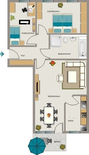 Wohnung zur Miete 914 € 3,5 Zimmer 82,3 m²<br/>Wohnfläche 2.<br/>Geschoss Bodelschwinghstraße 2 Zentrum Ratingen 40878