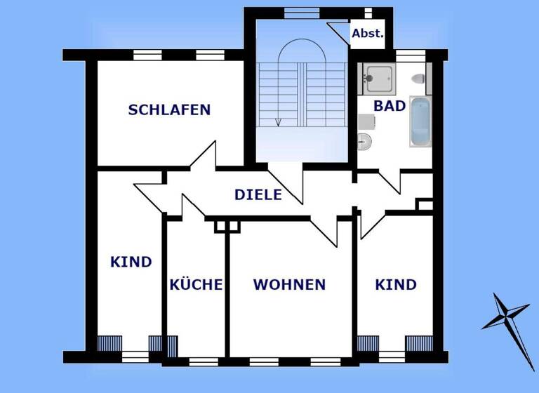 Wohnung zur Miete 500 € 4 Zimmer 83 m² 3. Geschoss Adelheidstraße 4 Greiz 07973