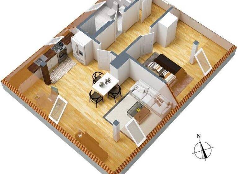 Wohnung zur Miete 355 € 2 Zimmer 39,4 m² 2. Geschoss frei ab 01.03.2026 Damgarten Ribnitz-Damgarten 18311
