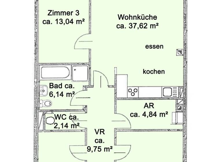 Wohnung zum Kauf 490.000 € 4 Zimmer 98 m² 1. Geschoss Wien 1140