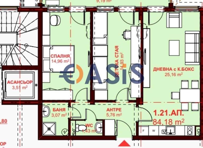 Studio zum Kauf provisionsfrei 115.182 € 3 Zimmer 107 m² 1. Geschoss Saint Vlas