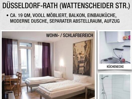Wohnung zur Miete 760 € 1 Zimmer 35 m² Geschoss 1/10 frei ab 01.12.2026 Rath Düsseldorf 40472