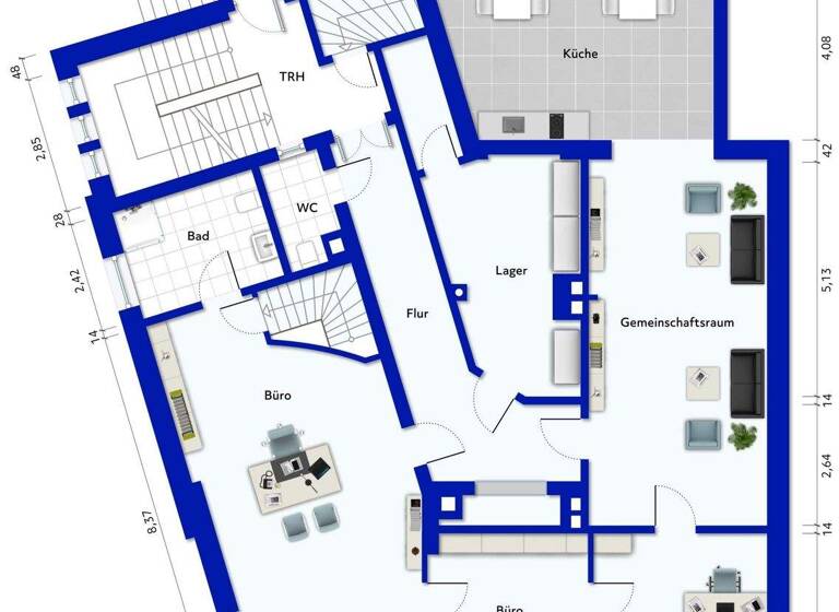 Büro zur Miete provisionsfrei 1.300 € 4 Zimmer Erfurter Straße 17 Apolda 99510