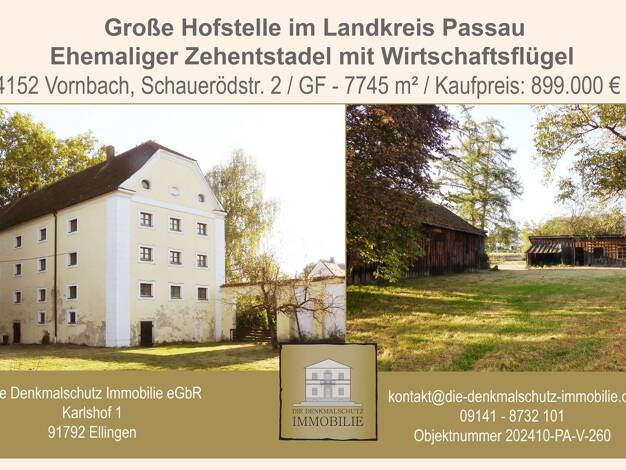 Haus zum Kauf 899.000 € 1.419 m² 7.745 m² Grundstück Schauerödstr. 2 Vornbach Neuhaus am Inn 94152
