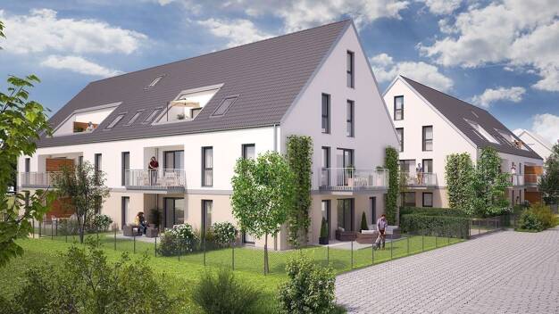 Terrassenwohnung zum Kauf - Neubau provisionsfrei 447.498 € 3 Zimmer 82,9 m² Dachgeschoss, 2. Geschoss Kornburger Hauptstr. Kornburg / Worzeldorf Nürnberg 90455