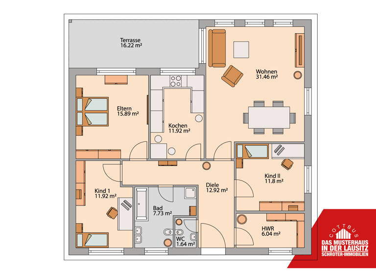 Haus zum Kauf - Erstbezug provisionsfrei 4 Zimmer 110 m² 558 m² Grundstück Groß Gaglow Cottbus 03051