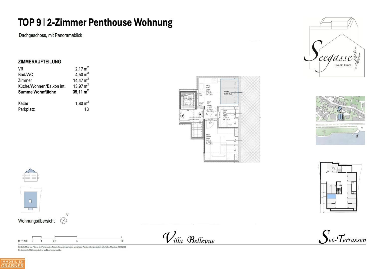 Penthouse zum Kauf 479.000 € 2,5 Zimmer 35,1 m²<br/>Wohnfläche 3.<br/>Geschoss Gmunden 4810