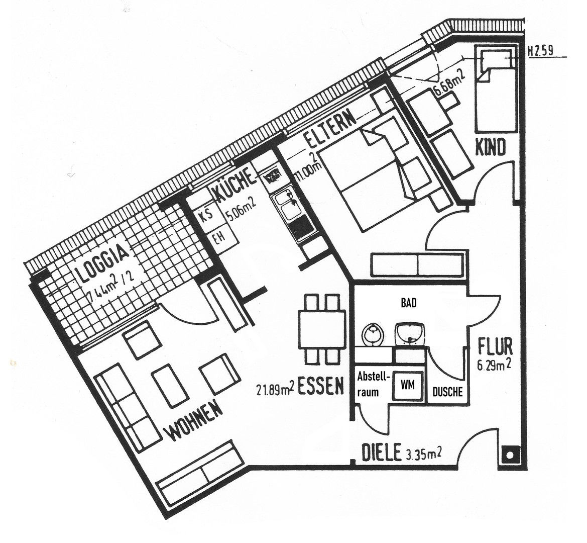 Wohnung zur Miete 855 € 3 Zimmer 65 m²<br/>Wohnfläche 2.<br/>Geschoss Am Leiderat 7 Hambacher Höhe Neustadt 67434