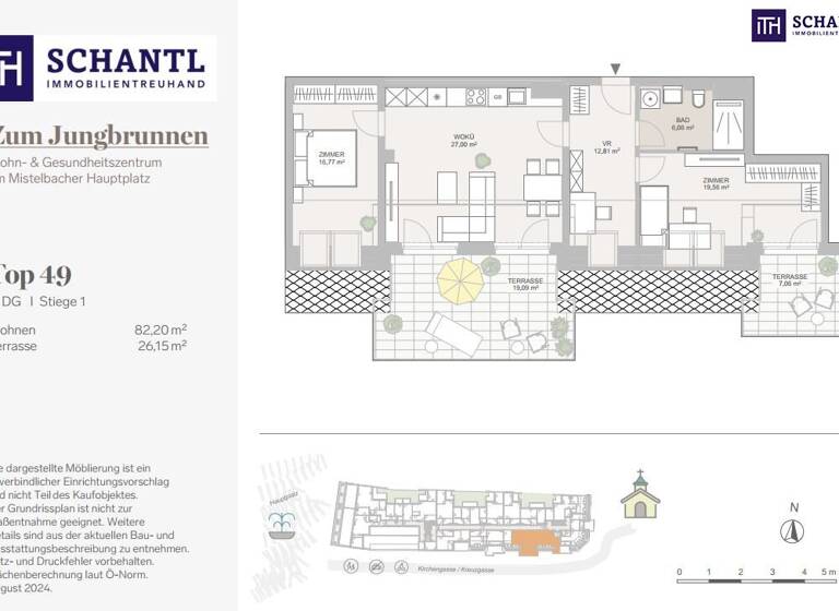 Wohnung zum Kauf - Erstbezug 436.000 € 3 Zimmer 82,2 m² 4. Geschoss Hauptplatz Mistelbach 2130