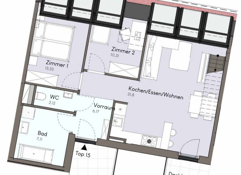 Wohnung zum Kauf - Erstbezug 415.150 € 3 Zimmer 70,8 m² 2. Geschoss Doktor Karl Renner-Platz Traiskirchen 2514