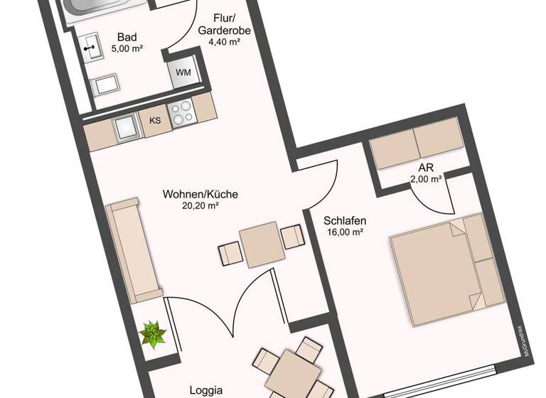 Wohnung zur Miete 770 € 2 Zimmer 50,3 m² 4. Geschoss Gerokstraße 11/13 Johannstadt-Süd Dresden 01307