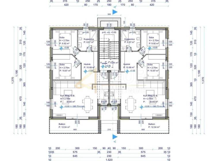 Wohnung zum Kauf 275.000 € 3 Zimmer 90 m² 1. Geschoss Viskovo Viskovo