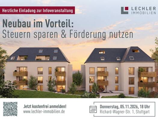 Wohnung zum Kauf - Erstbezug provisionsfrei 329.400 € 2 Zimmer 39 m² 4 Geschosse frei ab 01.01.2028 Ost Stuttgart 70190