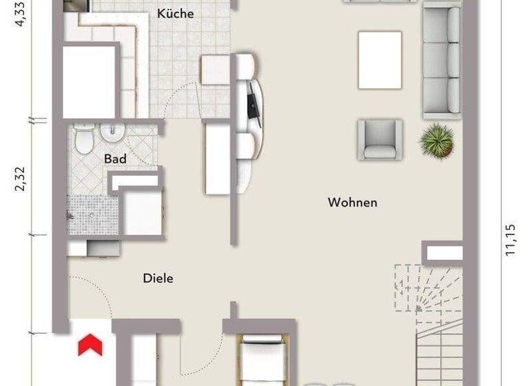 Maisonette zum Kauf 420.000 € 3 Zimmer 105 m² 4. Geschoss Flingern Nord Düsseldorf 40235