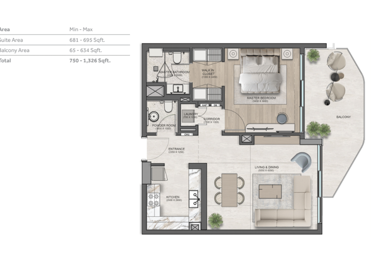 Wohnung zum Kauf 479.650 € 2 Zimmer 69,7 m² Dubai
