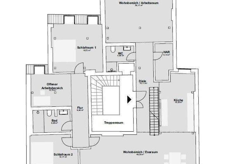 Penthouse zur Miete - Erstbezug 4.850 € 4,5 Zimmer 210 m² 4. Geschoss frei ab sofort Tarpenbekstraße 88 Eppendorf Hamburg 20251