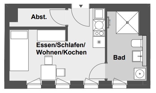 Wohnung zur Miete 680 € 1 Zimmer 29 m²<br/>Wohnfläche 2.<br/>Geschoss 15.12.2024<br/>Verfügbarkeit Ostendstraße 161 Mögeldorf Nürnberg 90482