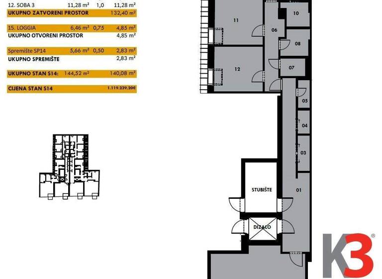 Wohnung zum Kauf 1.119.239 € 4 Zimmer 140,1 m² 4. Geschoss Gornji Grad - Medvescak 0