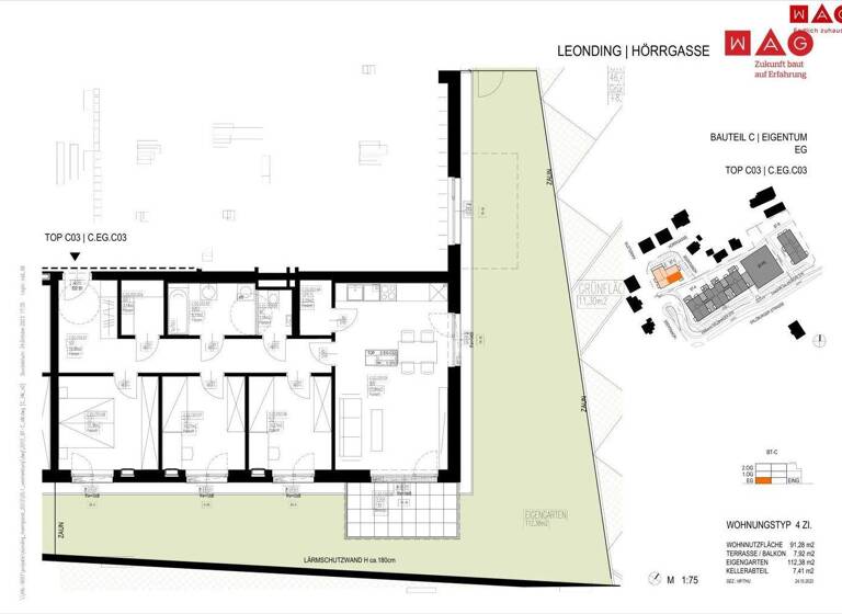 Wohnung zum Kauf - Erstbezug 437.596 € 4 Zimmer 91,3 m² EG Hörrgasse 31 Leonding 4060