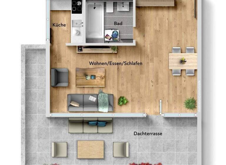 Wohnung zum Kauf 130.000 € 1,5 Zimmer 43 m² Schönaich 71101