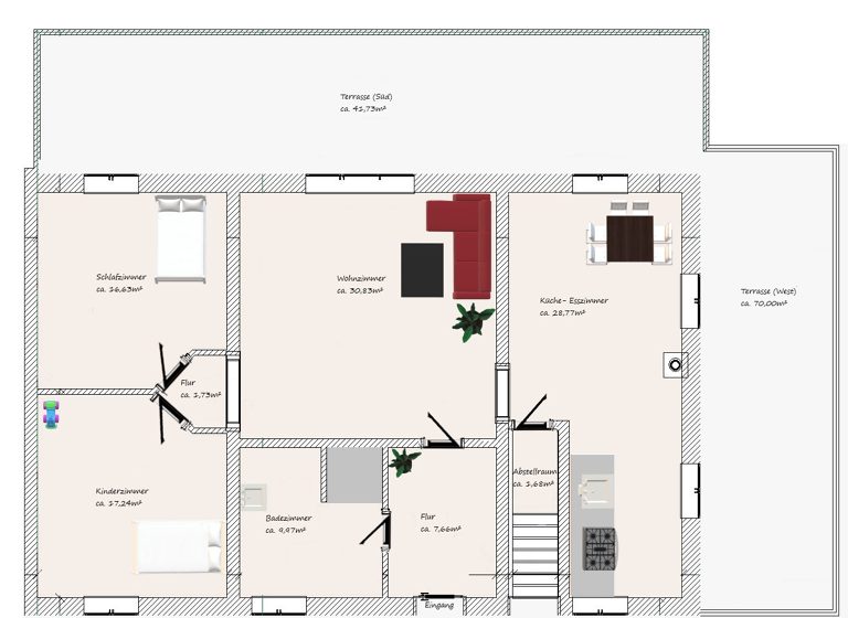 Terrassenwohnung zur Miete 1.400 € 3 Zimmer 114 m² EG frei ab sofort Am Kanal 2b Dölzig Schkeuditz 04435
