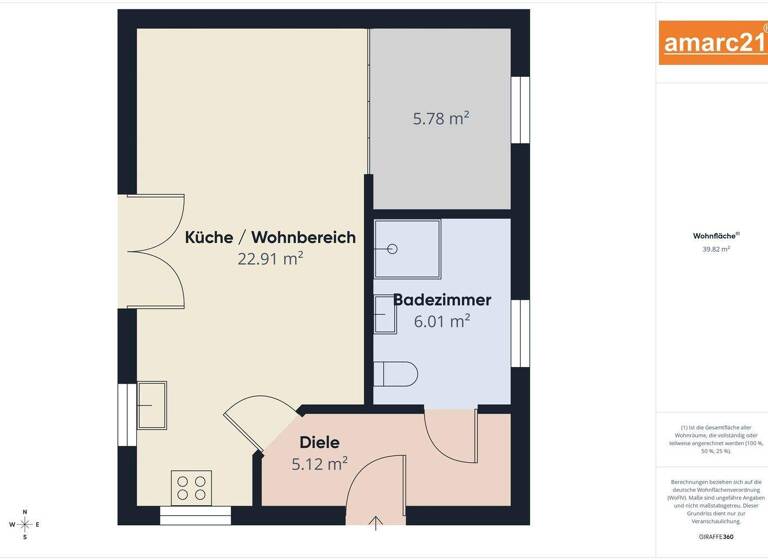 Studio zur Miete 495 € 1,5 Zimmer 41 m² Birkesdorf Düren / Birkesdorf 52353