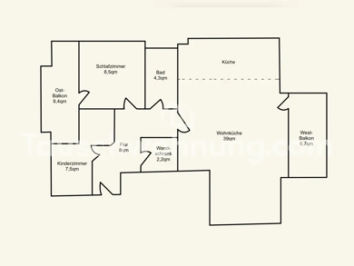 Wohnung zur Miete Tauschwohnung 670 € 3 Zimmer 77 m² Dachgeschoss, 3. Geschoss Hansaviertel Rostock 18057