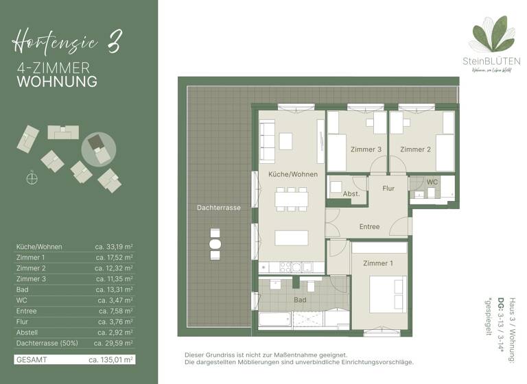 Wohnung zum Kauf provisionsfrei 845.900 € 4 Zimmer 135 m²<br/>Wohnfläche 4.<br/>Geschoss Deutenbacher Straße 3 Stein Stein 90547