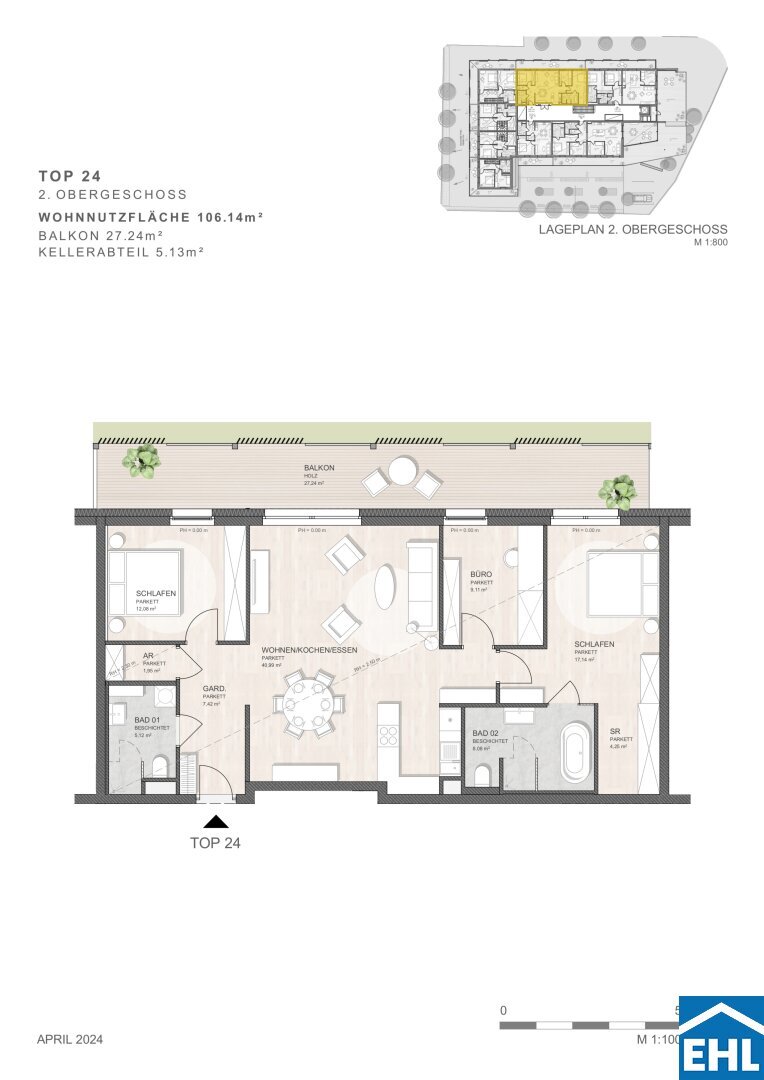 Wohnung zum Kauf 619.000 € 4 Zimmer 105,7 m²<br/>Wohnfläche 2.<br/>Geschoss Franz-Liszt-Gasse Neusiedl am See 7100