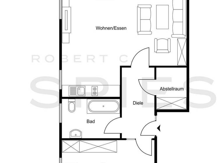 Wohnung zur Miete 395 € 2 Zimmer 40 m² Fähr-Lobbendorf Bremen 28755
