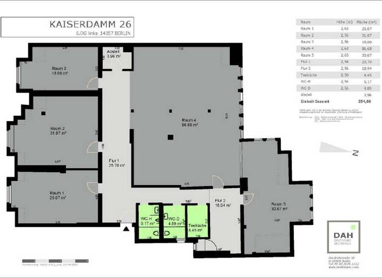 Bürofläche zur Miete provisionsfrei 254,6 m²<br/>Bürofläche Kaiserdamm 26 Westend Berlin 14057