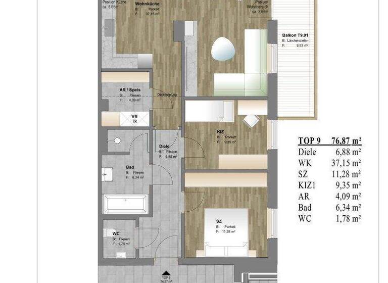 Wohnung zum Kauf - Erstbezug provisionsfrei 527.000 € 3 Zimmer 76,9 m² 2. Geschoss Golling an der Salzach 5440