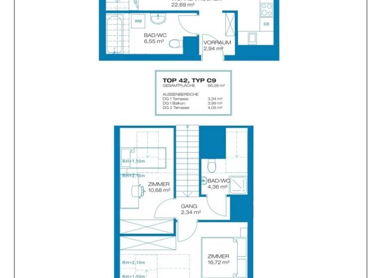 Wohnung zum Kauf - Erstbezug 493.726 € 3 Zimmer 66,3 m² Wien 1220